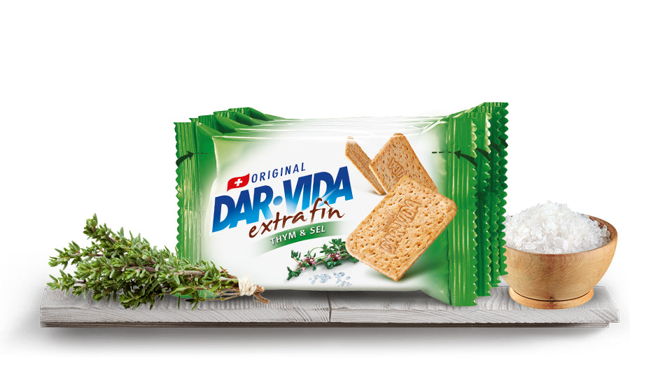DAR-VIDA Crackers – Thymian & Salz, 4 × 46 g (184 g)