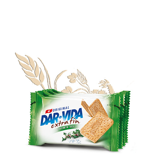 DAR-VIDA Crackers – Thymian & Salz, 4 × 46 g (184 g)