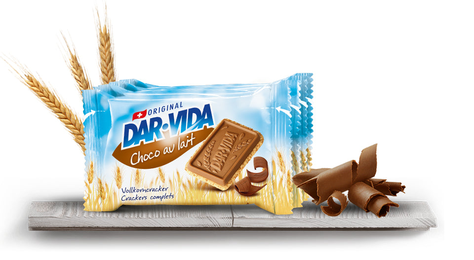 DAR-VIDA Crackers – Vollkorn mit Milchschokolade, 4 × 46 g (184 g)