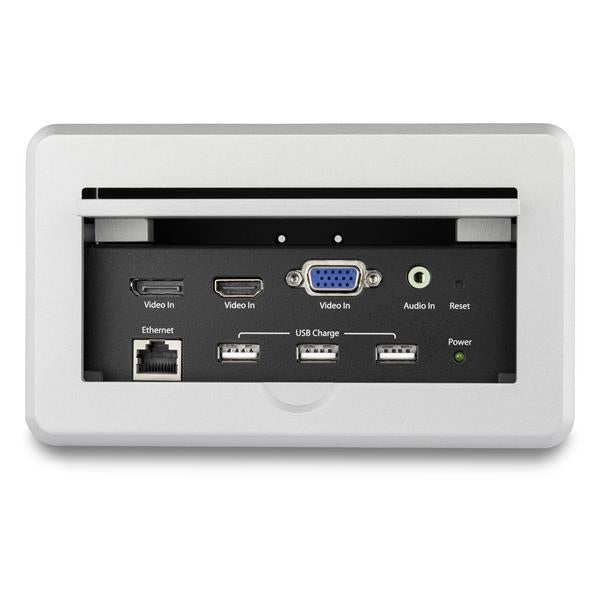 StarTech.com Conference Table Box – Tischanschlussfeld – HDMI, DP, VGA, USB, LAN, 4K, Silber