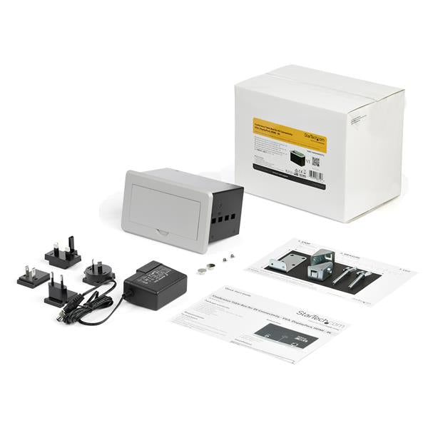 StarTech.com Conference Table Box – Tischanschlussfeld – HDMI, DP, VGA, USB, LAN, 4K, Silber