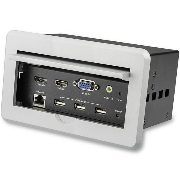 StarTech.com Conference Table Box – Tischanschlussfeld – HDMI, DP, VGA, USB, LAN, 4K, Silber