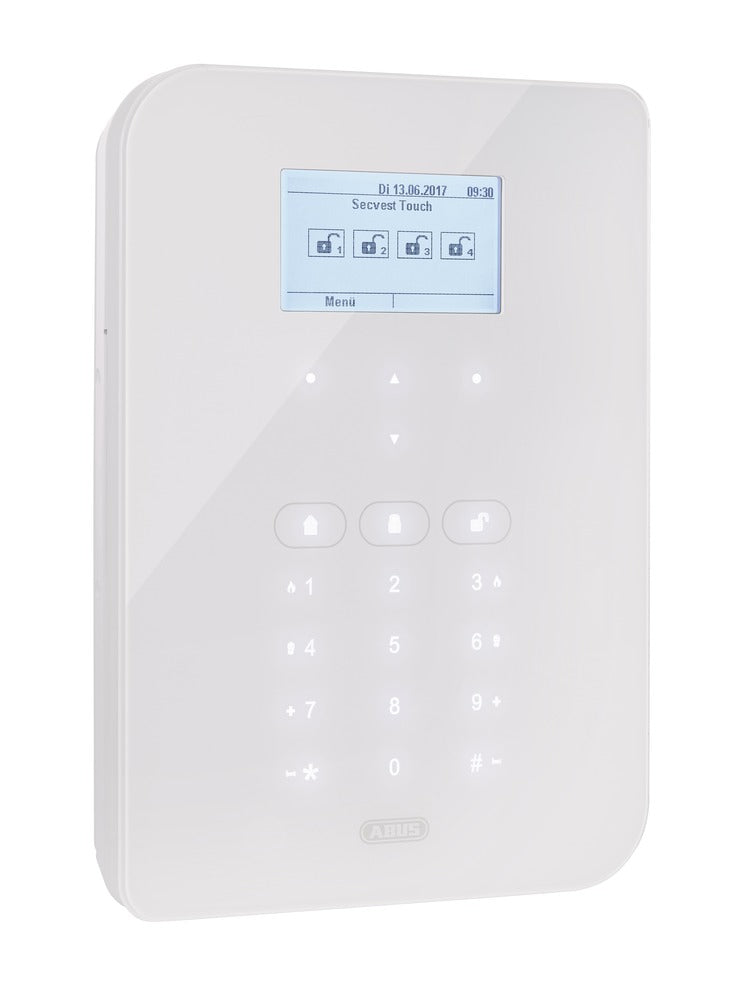 ABUS Secvest FUAA50500 Touch – Sensor-Hub/Pod, Funk 868,66 MHz, Touch-Steuerung – Weiss, für Secvest-System