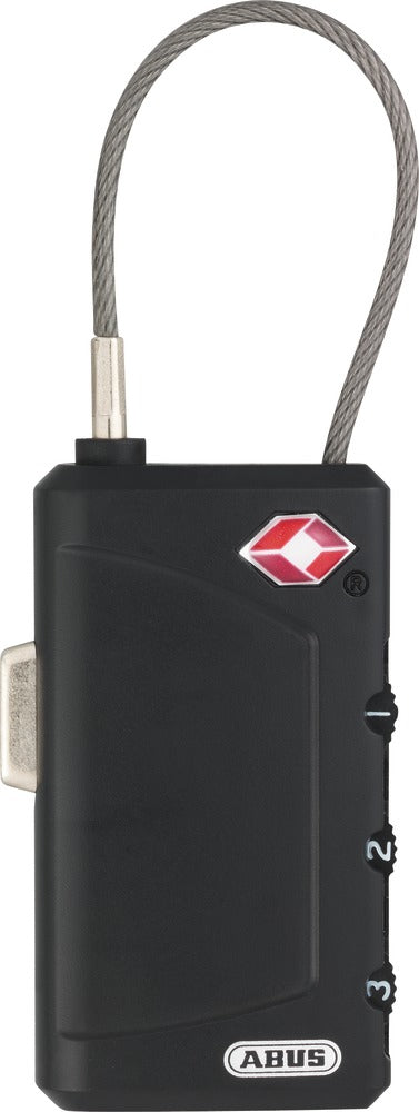 ABUS Gepäckschloss, Zahlenschloss – für Koffer – Bügelhöhe 40 mm – Schwarz, Kunststoff – 148TSA/30 B