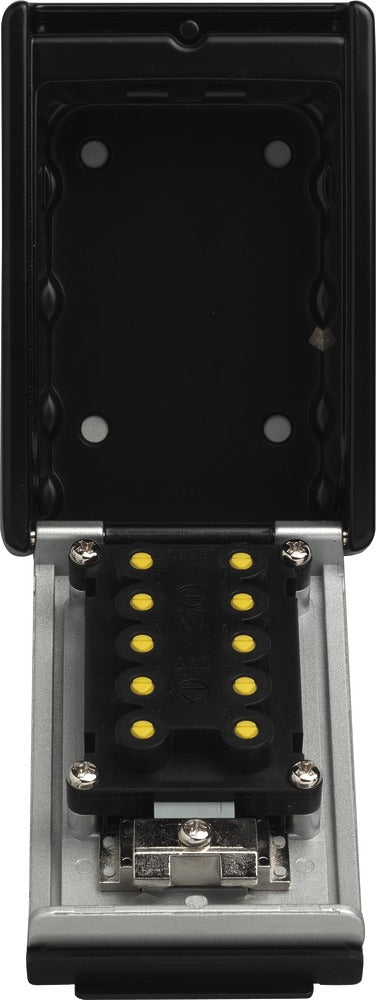 ABUS Schlüsseldepot KeyGarage 767, Zahlenschloss, Stahlblech, schwarz – B 84 × H 120 × T 47 mm