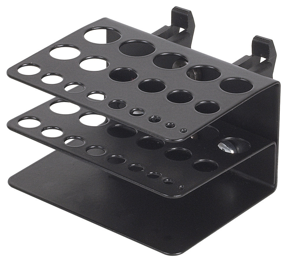 wolfcraft GmbH Wolfcraft 5-fach Bohrerhalter – Schwarz, Stahl, B 220 × H 110 × T 45 mm, für Lochwand