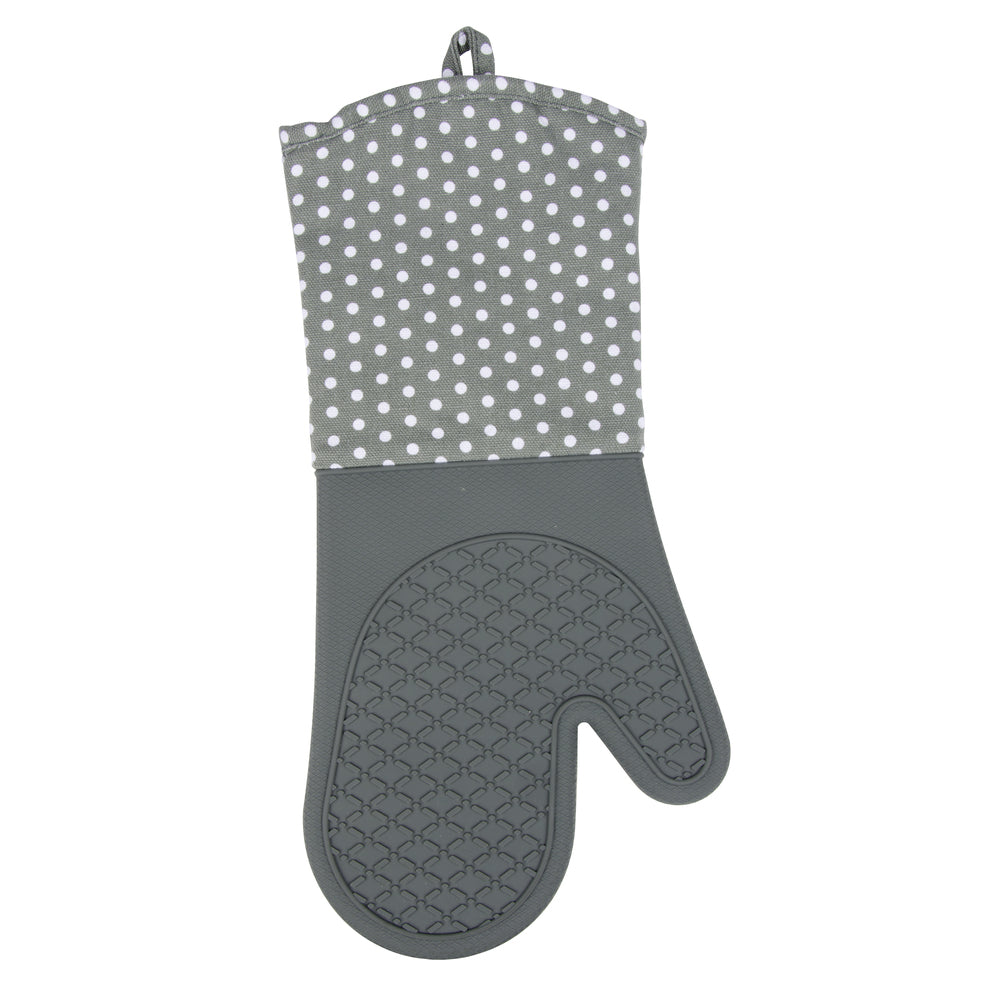 Wenko – Topfhandschuhe 18,5 × 37,5 cm, Baumwolle/Silikon, rutschfest, 2er-Set, Grau
