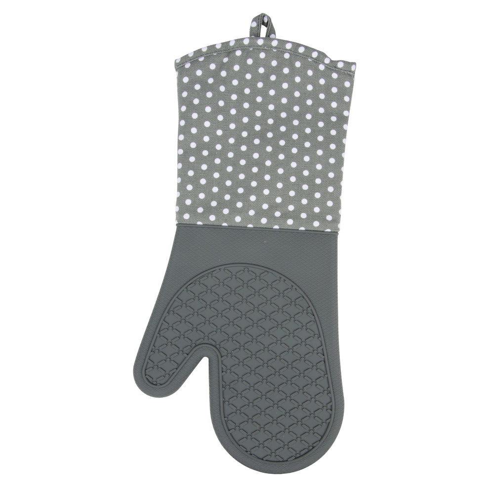 Wenko – Topfhandschuhe 18,5 × 37,5 cm, Baumwolle/Silikon, rutschfest, 2er-Set, Grau