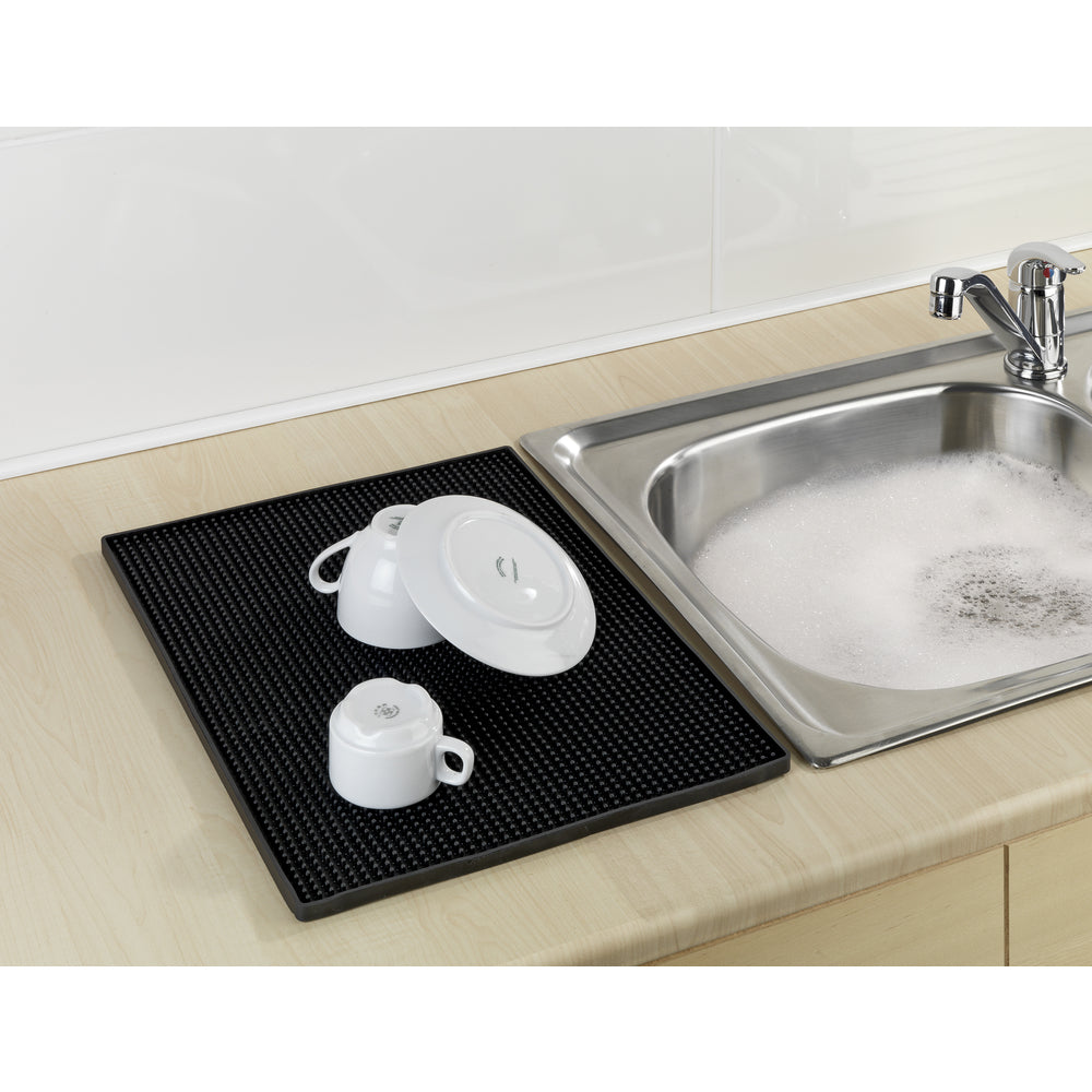 WENKO Abtropfmatte Maxi – Thermoplast – Schwarz – 40 × 1 × 30 cm