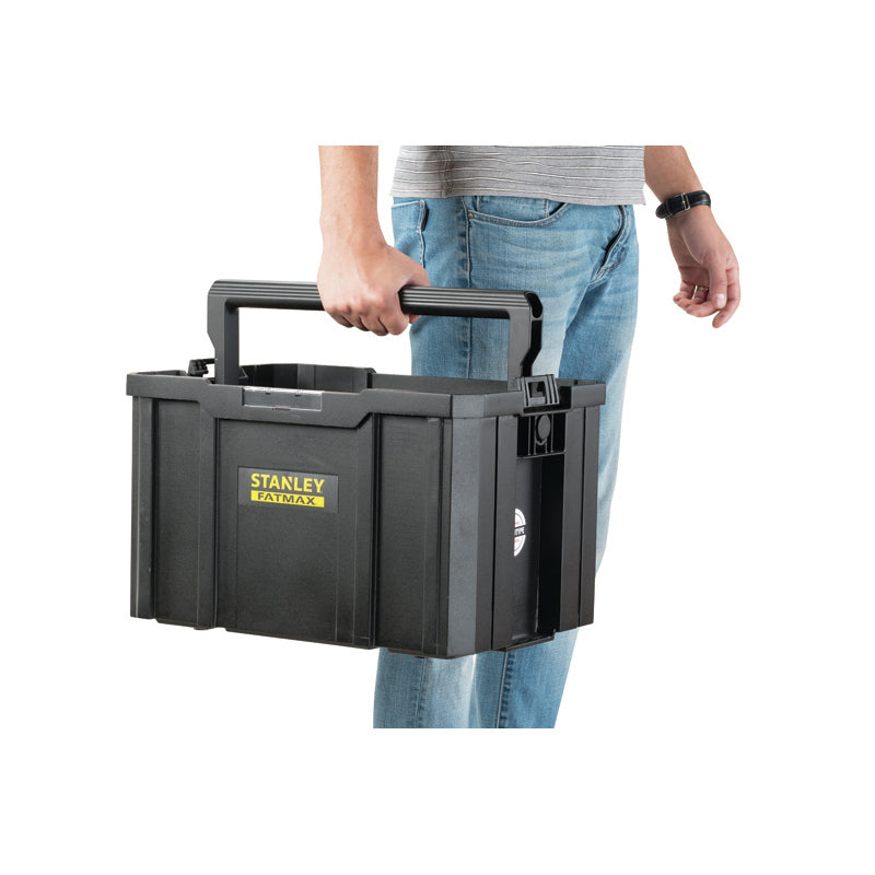 Stanley Fatmax – Werkzeugtrage TSTAK, 320 × 440 × 280 mm, schwarz, mit Tragegriff, wasserfest