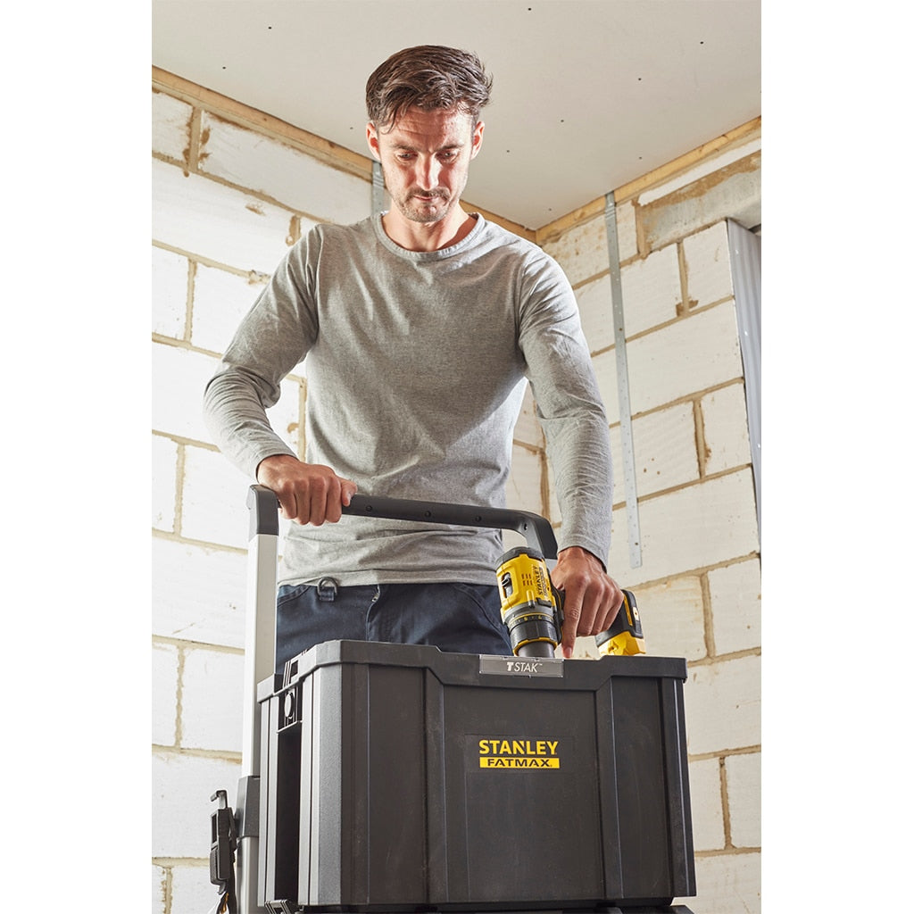 Stanley Fatmax – Werkzeugtrage TSTAK, 320 × 440 × 280 mm, schwarz, mit Tragegriff, wasserfest