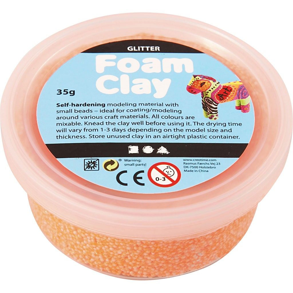 Creativ Company Modelliermasse, Orange, Glitzer, Lufttrocknend, 35 g
