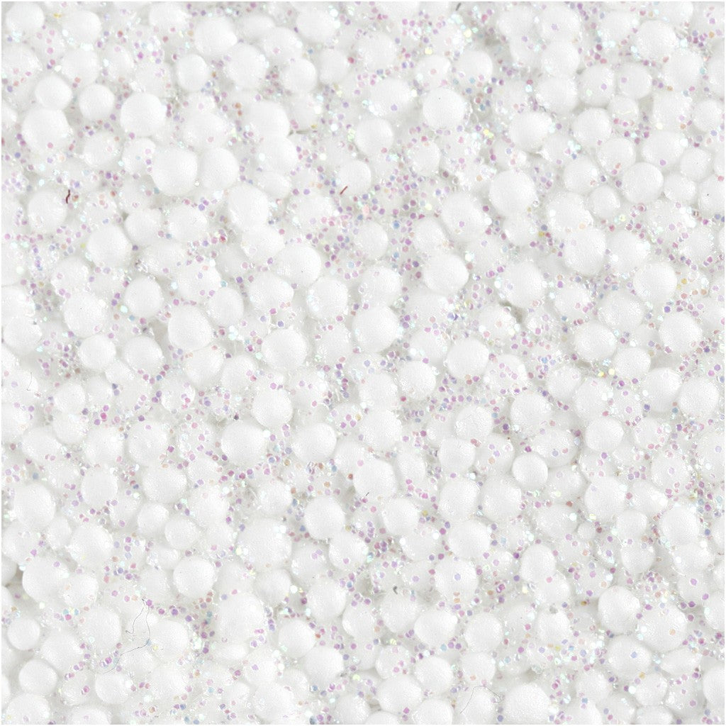 Creativ Company Modelliermasse, Foam Clay, Weiss, Glitzer, 35 g, 1 Stk.