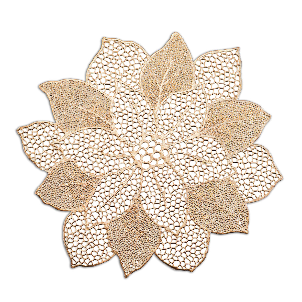 Zeller Present Tischset Flower – PVC, Gold, 49 × 47 cm