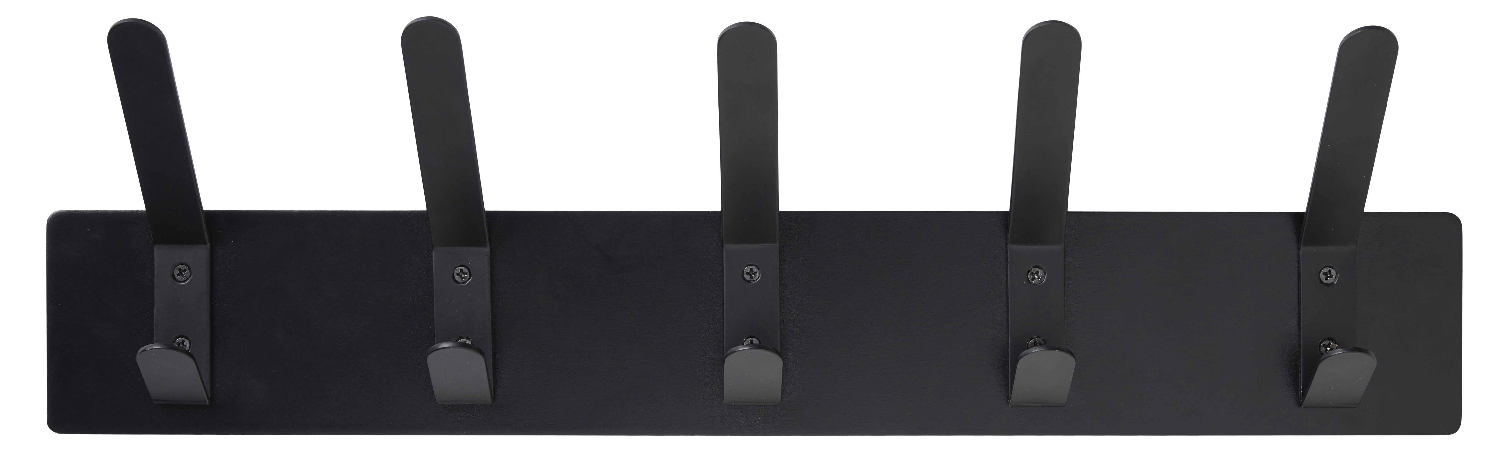Schou Wandgarderobe – MDF/Metall, Schwarz, 50 × 7,5 × 13,5 cm