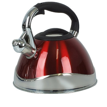 Kela Teekanne, 3,0 l, Edelstahl, rot, für Gas