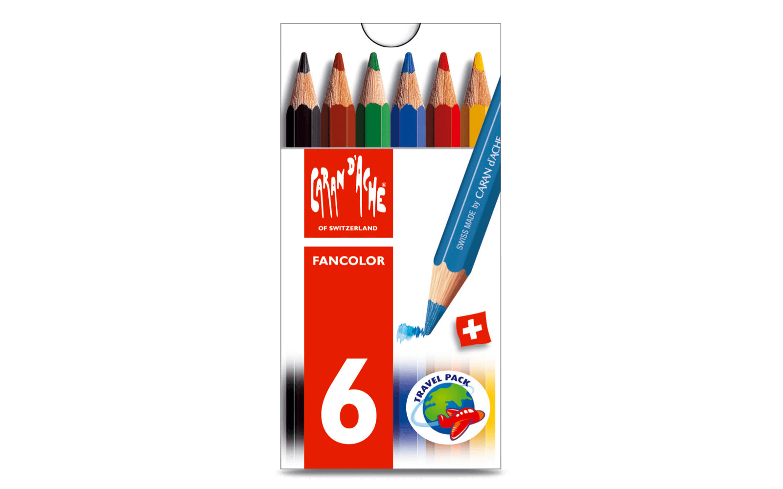Caran d-Ache Caran d'Ache Aquarellfarbstifte – 6 Farben, im Kartonetui, Ø 2,8 mm, FSC