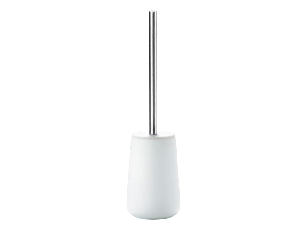 Zone Denmark Nova – WC-Bürstenset – Keramik, Edelstahl, Weiss, bodenstehend, H 37 cm, Ø 10,3 cm