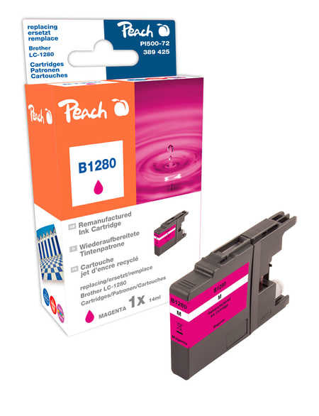 Peach LC-1280m Magenta Tintenpatrone (Kompatibel) – 1'895 Seiten – für Brother MFC-J 5910/6510/6710 …