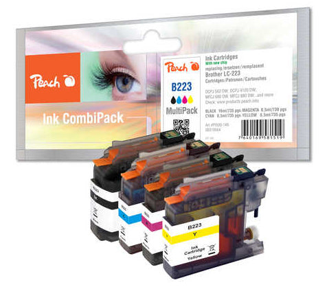 Peach Tintenpatronen-Multipack, CMYK, 4er-Pack, kompatibel – für Brother MFC-J 5720 und andere