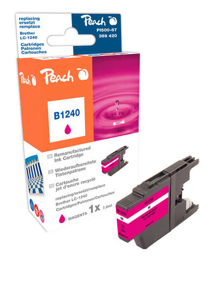 Peach LC-1240m Magenta Tintenpatrone (Kompatibel) – 700 Seiten – für Brother DCPJ 525/725/925 …