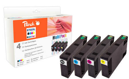 Peach Tintenpatronen-Multipack, 4er-Pack – für Epson WorkForce Pro WP-4015, WP-4025, WP-4095 und andere