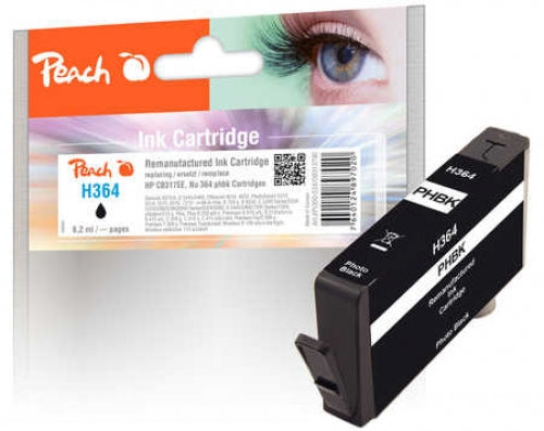 Peach 364 Foto-Schwarz Tintenpatrone (Kompatibel) – 6,2 ml – für HP DeskJet 3070/3520, PhotoSmart B8550