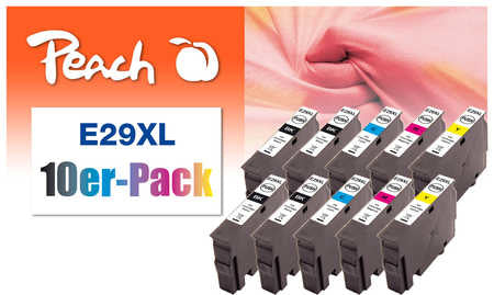 Peach 29XL Tintenpatronen-Multipack, Schwarz/Cyan/Magenta/Gelb (Kompatibel) – für Epson XP-235/240/245