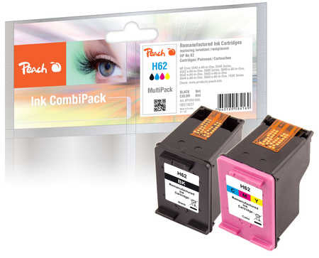 Peach Nr. 62 Tintenpatronen-Multipack, Schwarz/Cyan/Magenta/Gelb (Kompatibel) – für HP Envy 5540/5545/5640…