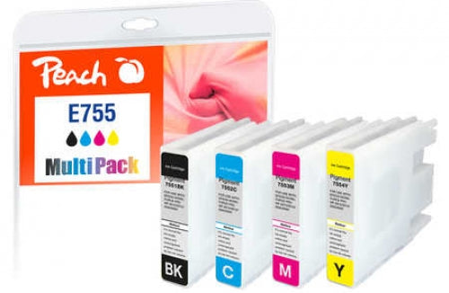 Peach 755XL Tintenpatronen-Multipack, 4er-Set (Kompatibel) – für Epson WF-6530/WF-8000/WF-8090