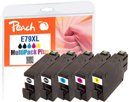 Peach Tintenpatronen-Multipack 79XL, XL, 5er-Pack, kompatibel – für Epson WF-4600, WF-4630, WF-4640 und andere
