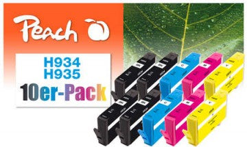 Peach Tintenpatronen-Multipack HP 934/935, CMYK, 10er-Pack, kompatibel – für HP OfficeJet Pro 6230/6830