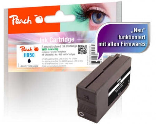 Peach 950 Schwarz Tintenpatrone (Kompatibel) – 1'515 Seiten – für HP OfficeJet Pro 251/276, 8100, 8600 …