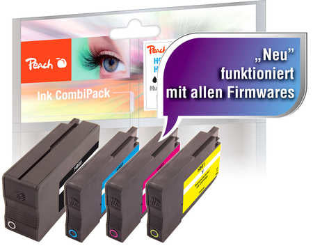 Peach Tintenpatronen-Multipack 950/951, CMYK, 4er-Pack, kompatibel – für HP OfficeJet Pro 251, 8600, 8610 und andere