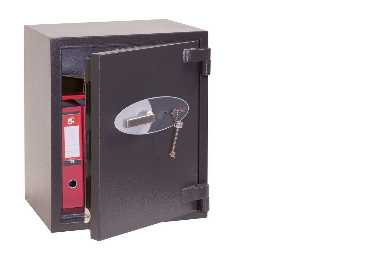 Phoenix Safe Co. Phoenix Wandtresor Mercury HS2052K – Schlüsselschloss – 69 l – Feuerfest – Wandmontage – Graphitgrau