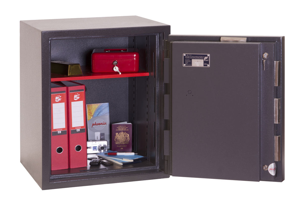 Phoenix Safe Co. Phoenix Wandtresor Mercury HS2052K – Schlüsselschloss – 69 l – Feuerfest – Wandmontage – Graphitgrau