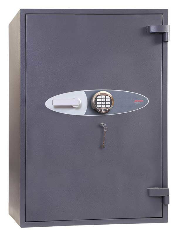 Phoenix Safe Co. Phoenix Tresor HS6073E – Elektronik + Schlüssel – 129 l – Feuerschutz 30 min – Bodenmontage – Graphitgrau