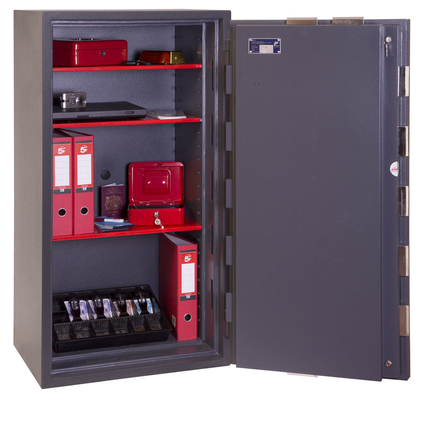 Phoenix Safe Co. Phoenix Wandtresor MERCURY HS2054E – Elektronikschloss – 197,0 l – Feuerfest – Wandmontage – Graphitgrau