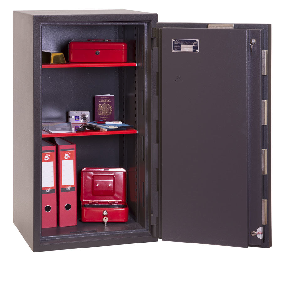 Phoenix Safe Co. Phoenix Wandtresor Mercury HS2053K – Schlüsselschloss – 110 l – Feuerfest – Wandmontage – Graphitgrau