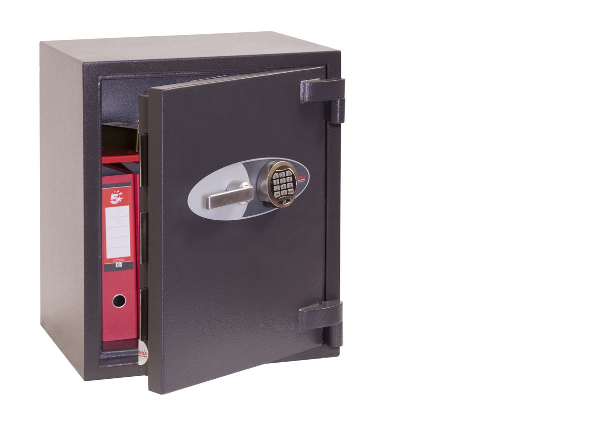 Phoenix Safe Co. Phoenix Wandtresor Mercury HS2052E – Elektronikschloss – 69 l – Feuerfest – Wandmontage – Graphitgrau