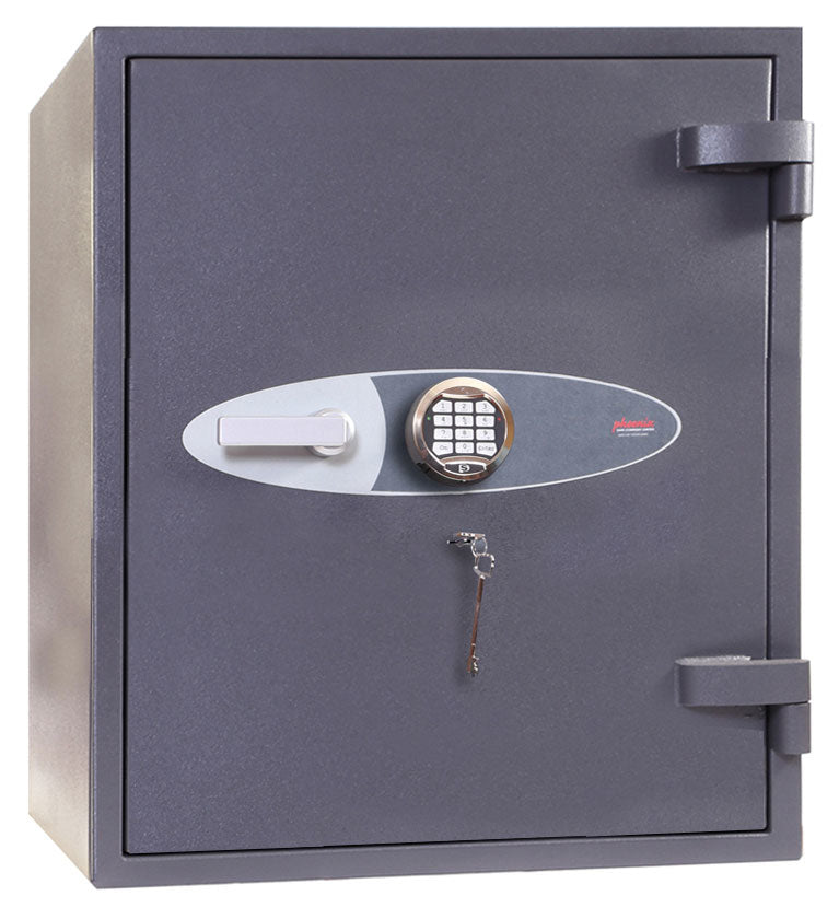 Phoenix Safe Co. Phoenix Tresor HS6072E – Elektronikschloss – 100 l – Feuerschutz 30 min – Boden-/Wandmontage – Graphitgrau