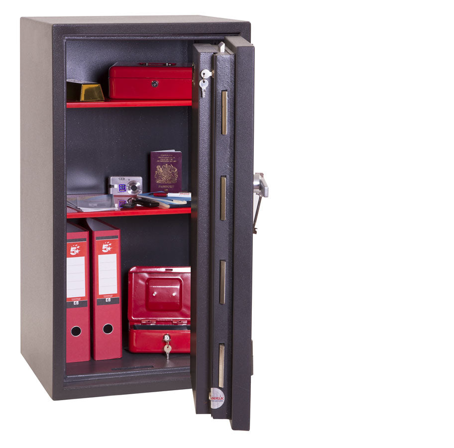 Phoenix Safe Co. Phoenix Tresor ELARA HS3553K – Schlüsselschloss – 110 l – feuerfest – Widerstandsgrad 3 – Graphitgrau