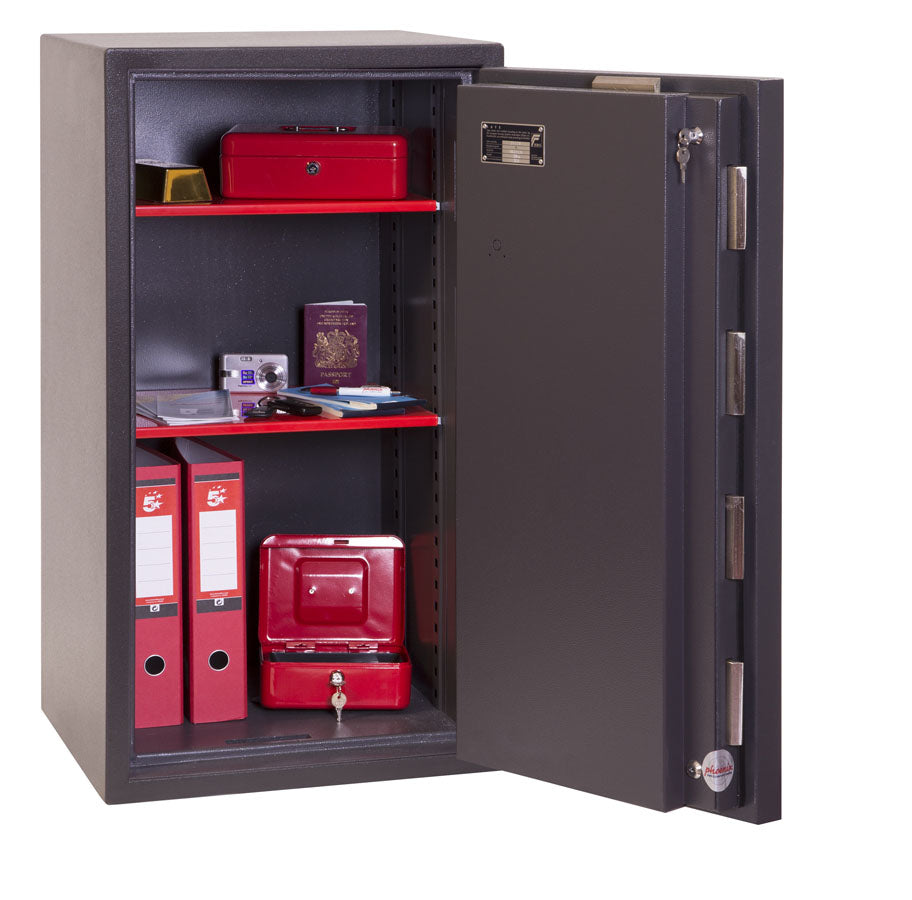 Phoenix Safe Co. Phoenix Wandtresor MERCURA HS2053E – Elektronikschloss – 110 l – feuerfest – Wandmontage – Graphitgrau