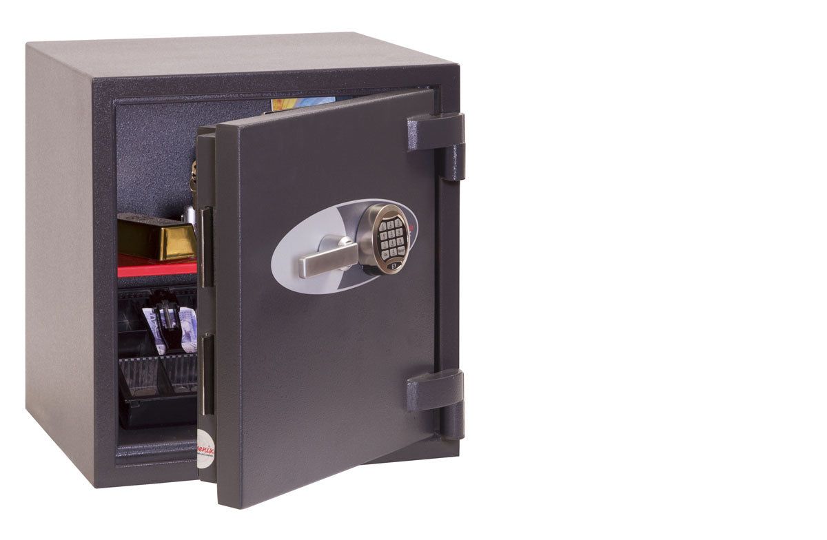 Phoenix Safe Co. Phoenix Wandtresor Mercury HS2051E – Elektronikschloss – 56 l – Feuerfest – Wandmontage – Graphitgrau