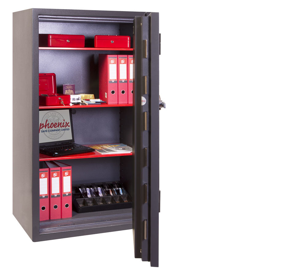 Phoenix Safe Co. Phoenix Wandtresor Mercury HS2055E – Elektronikschloss – 330 l – Feuerfest – Wandmontage – Graphitgrau