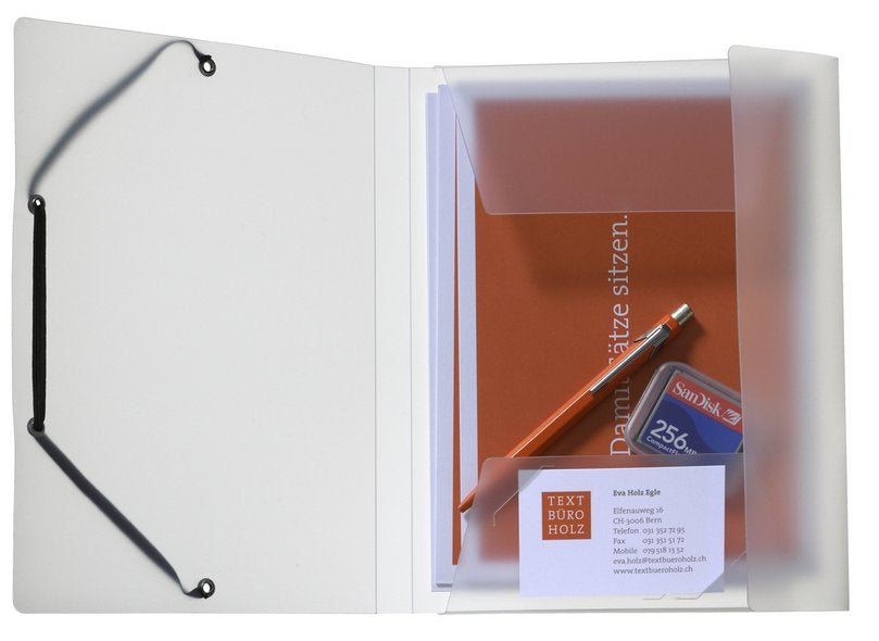 Kolma Sammelmappe für A5, Kunststoff, transparent, mit Gummizug