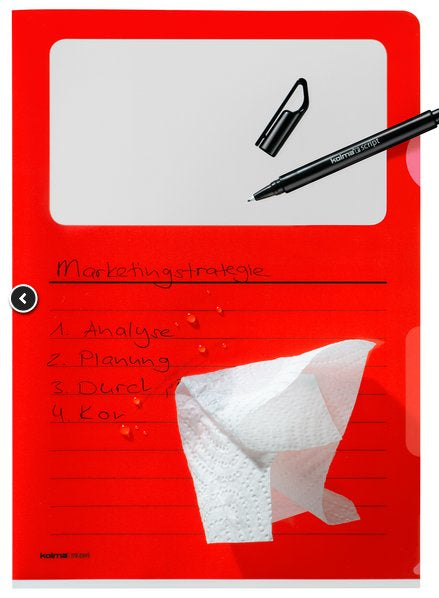 Kolma Sichtmappe A4 – Rot, Kunststoff, Glänzend, 130 µm, 10er-Pack, 100% Rezyklierbar