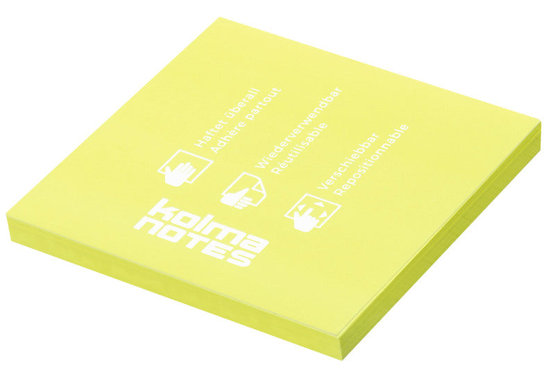 Kolma Haftnotizen – 76×76 mm – Neongelb, 100 Blatt