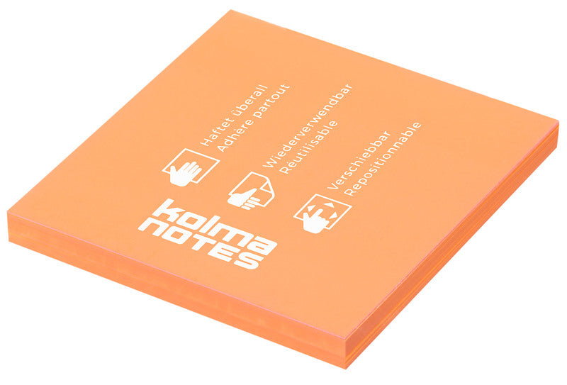 Kolma Haftnotizen – 76×76 mm – Neonorange, 100 Blatt, recyclingfähig