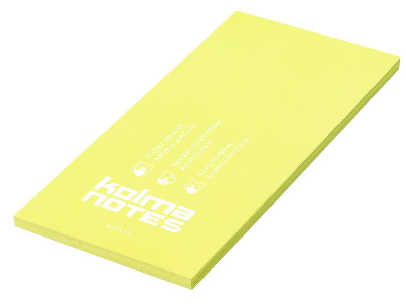 Kolma Haftnotizen – 99×210 mm – Neongelb, 100 Blatt, elektrostatisch